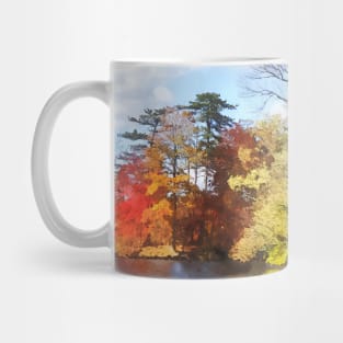 House by Lake in Autumn Mug